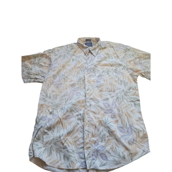 Pendeleton Short Sleeve Collared Button Down Tropical Shirt Size L Vacation - Picture 1 of 7